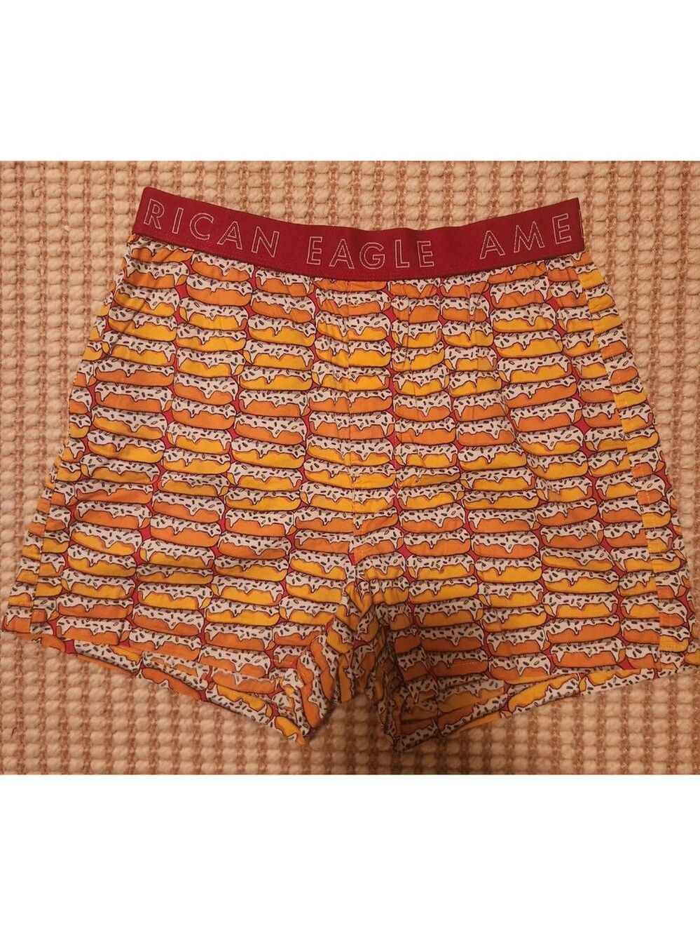 Men's American Eagle Orange Donut Print Boxers S